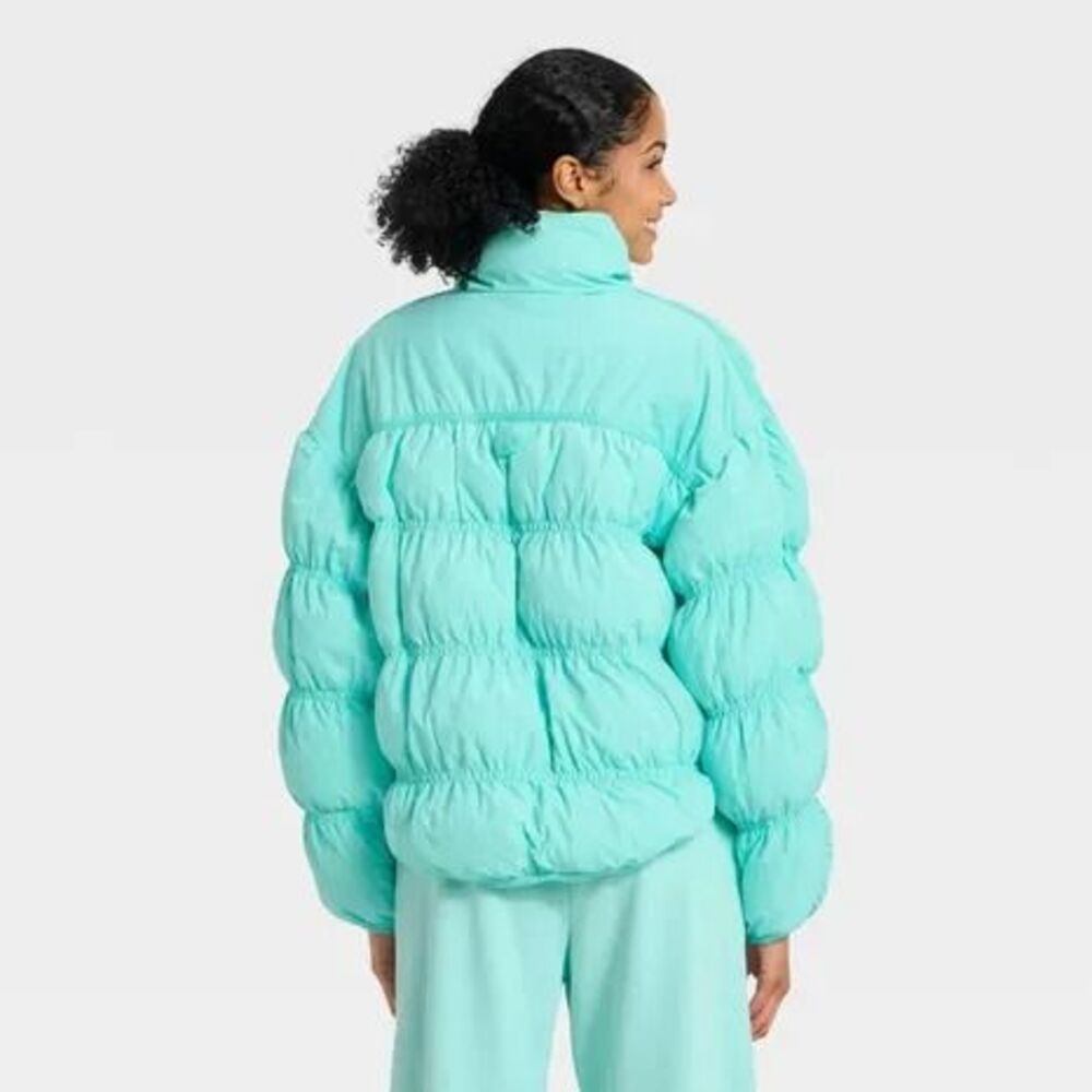 Women's Puffer Jacket - JoyLab Aqua Blue XL - Picture 2 of 7